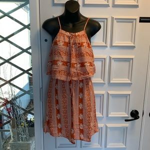 Miami Orange & White Floral Dress
